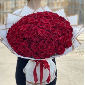 Букет з троянд червоних 101 шт. 50 см.